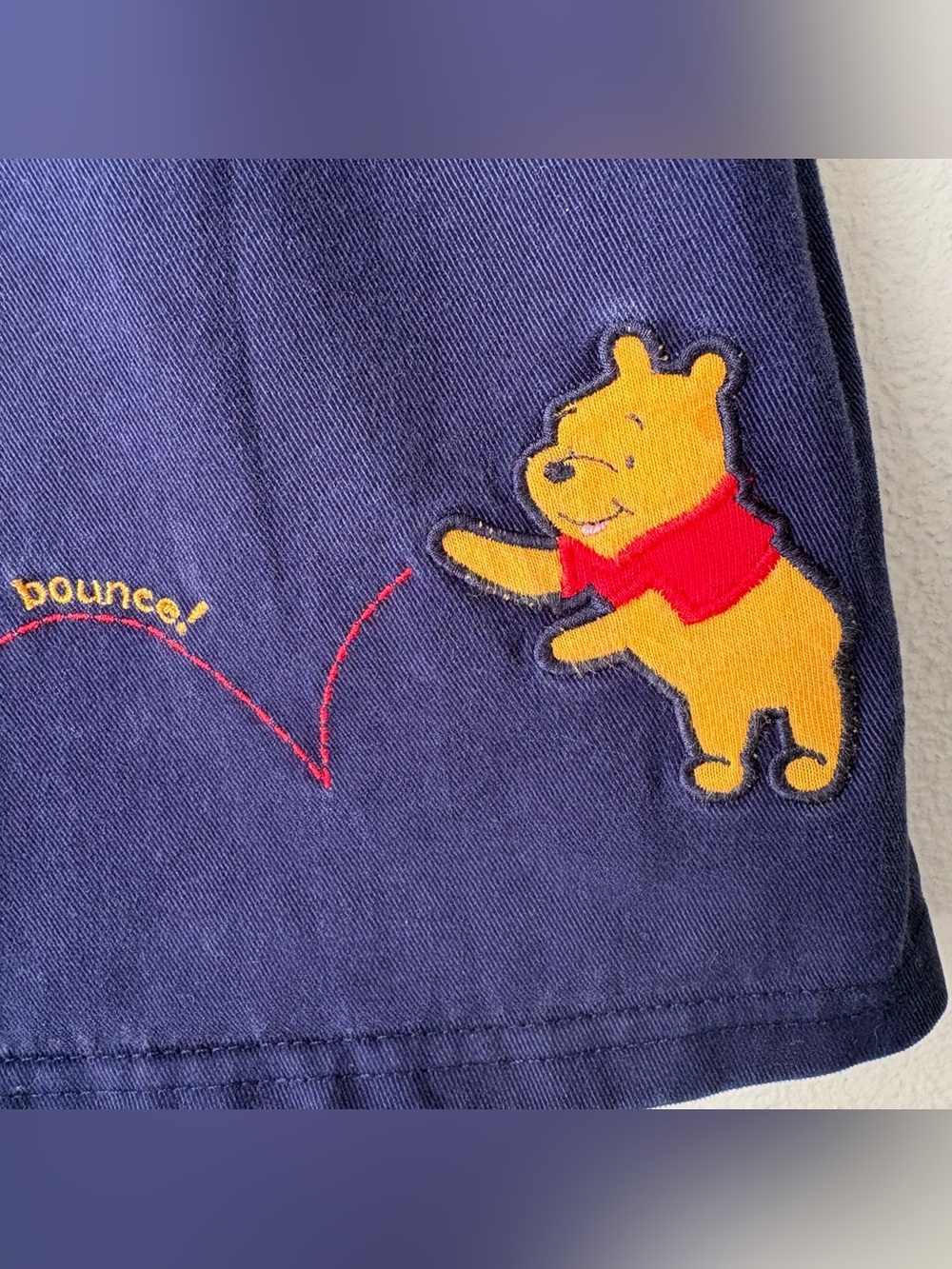 Vintage Winnie the Pooh Blue Disney Store Embroidered Jumper Dress - Picture 2 of 5